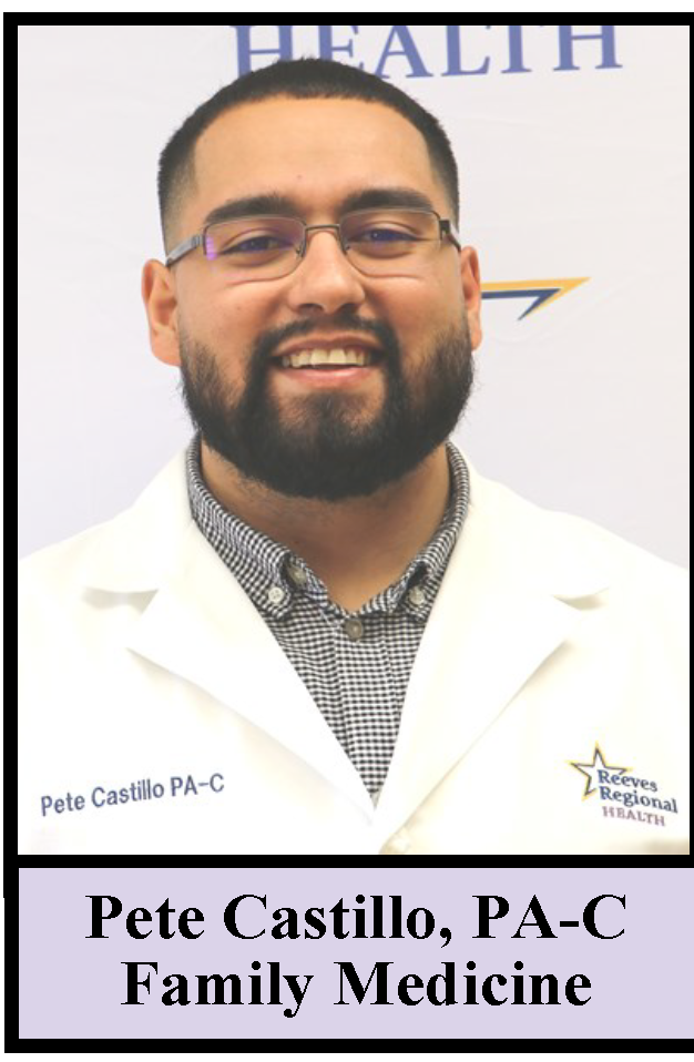 Pete Castillo, PA-C<br />
Family Medicine